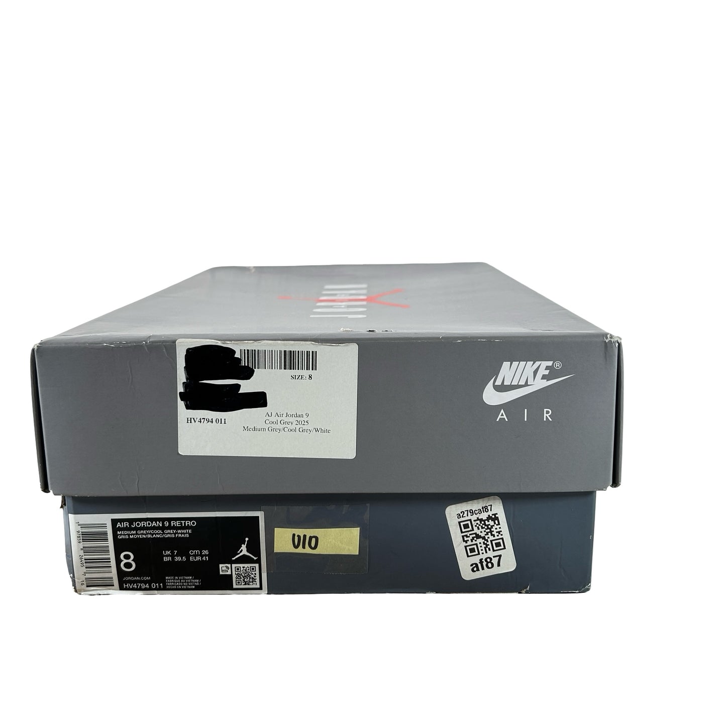 HV4794 011 Jordan 9 Retro Cool Grey (2025) [USED] - 8 M (Used10)