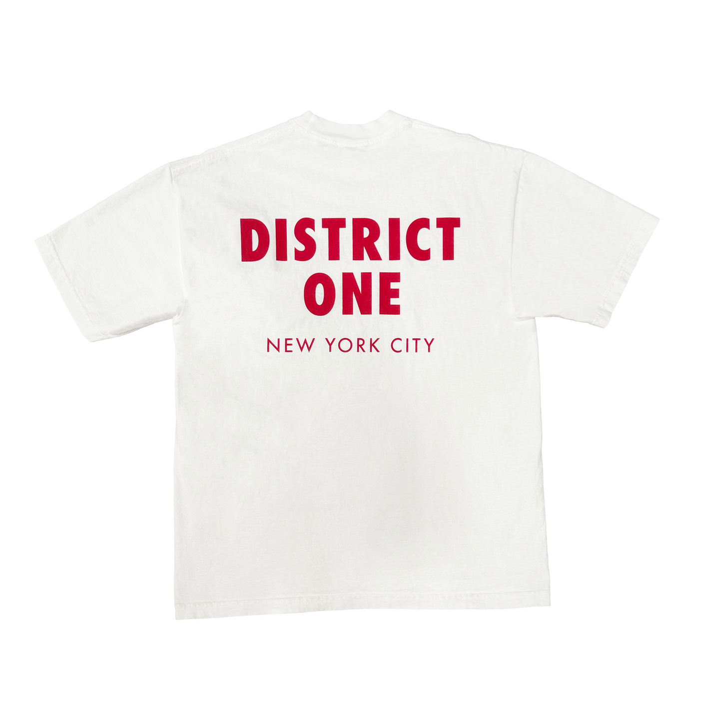 Camiseta básica con logo District One blanca