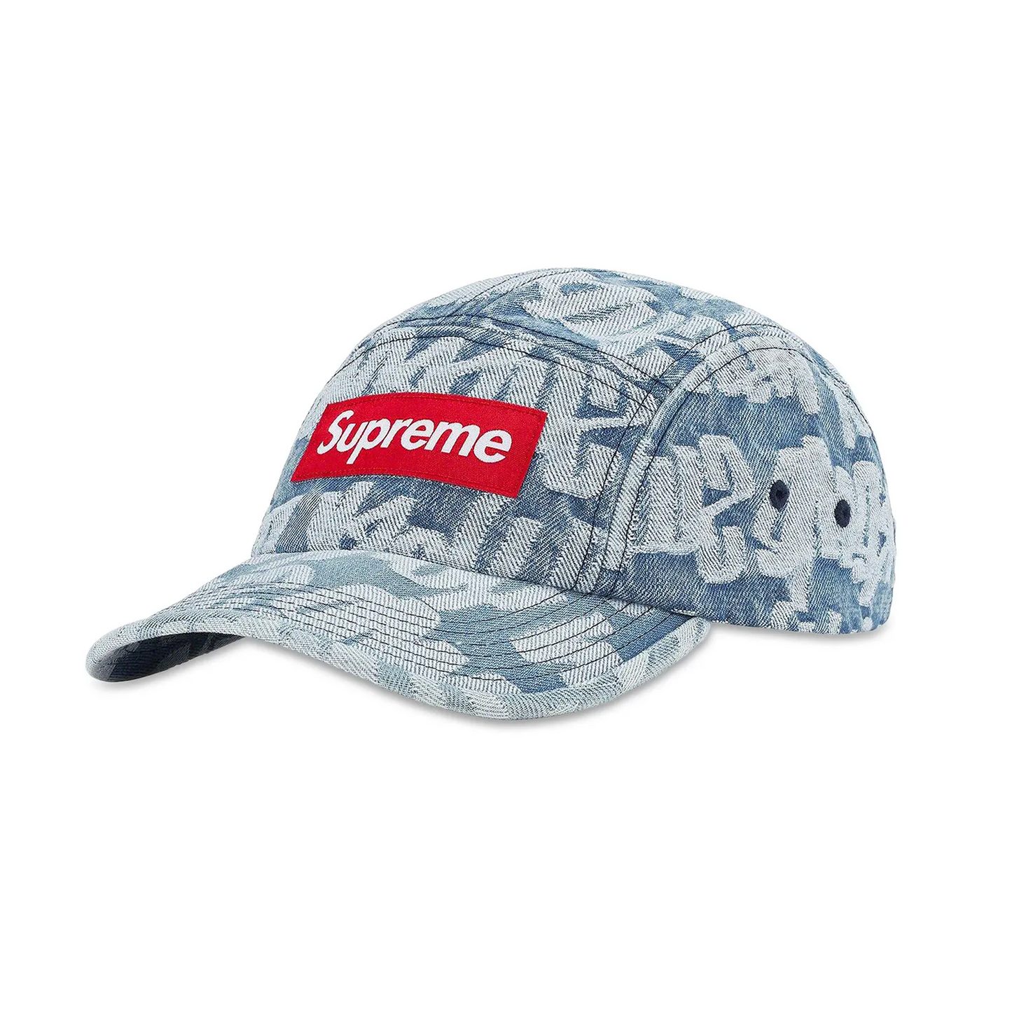 Supreme Fat Tip Jacquard Denim Camp Cap Blue [USED] - O/S (Used)