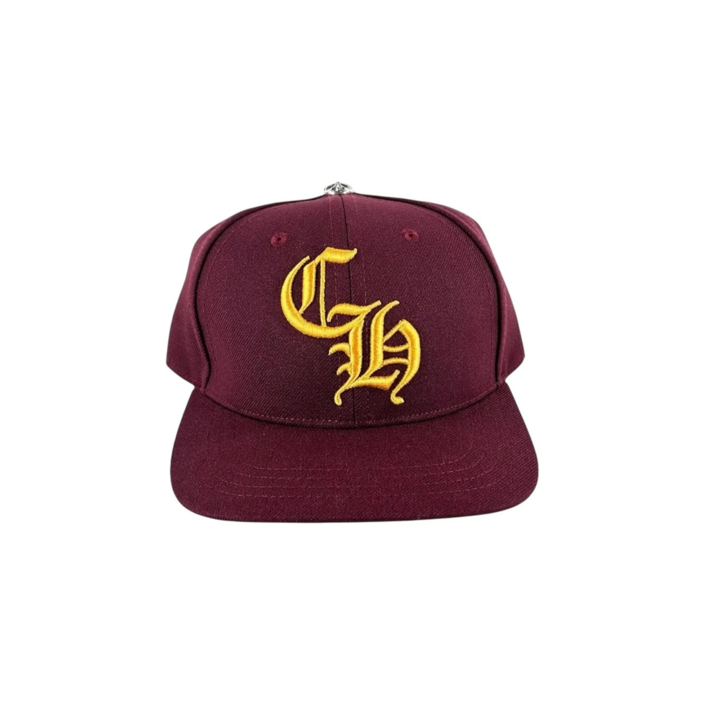 Chrome Hearts Burgundy 6 Panel Baseball Cap