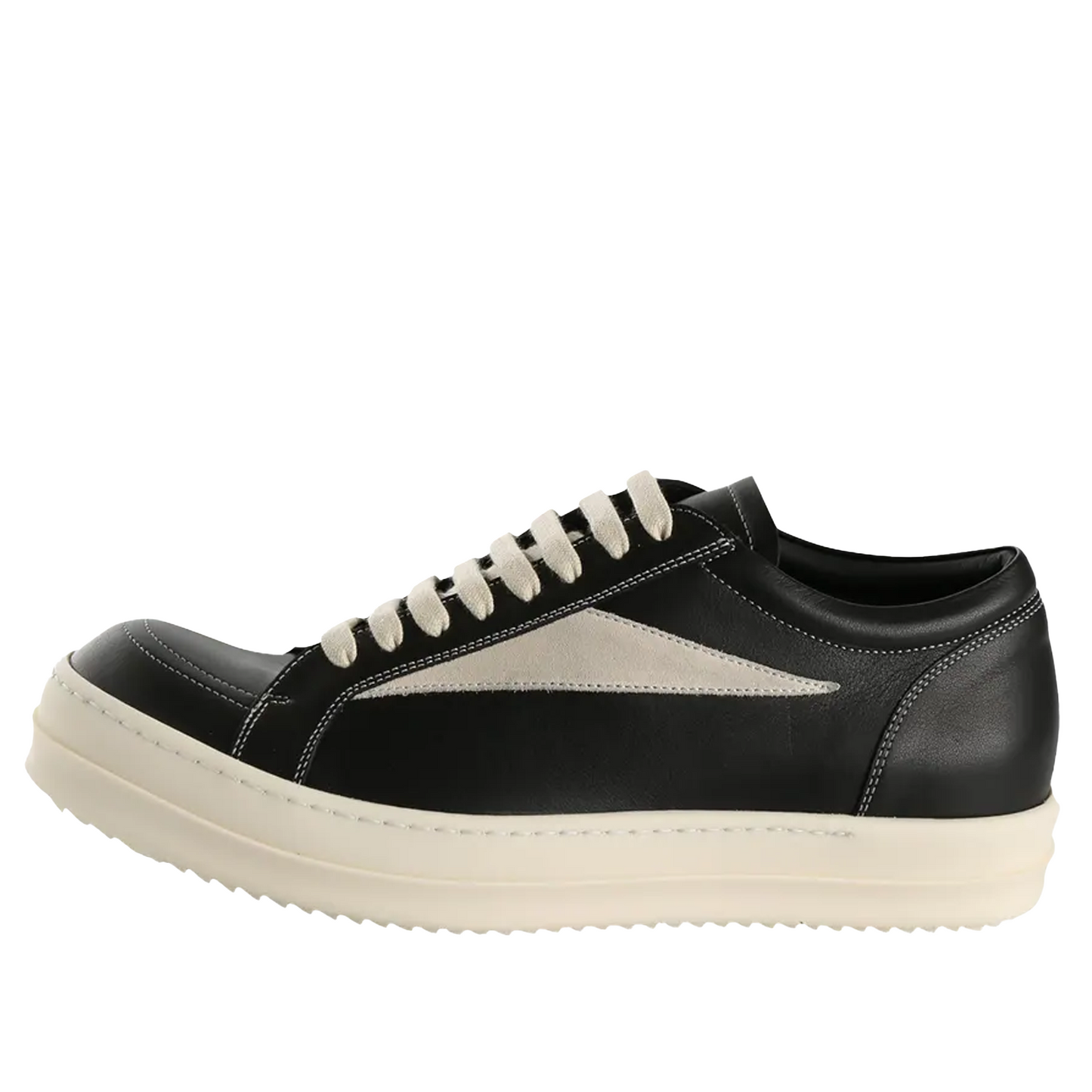 RU01E5897 LGYLVS 911 Rick Owens Vintage Leather Sneaker Black Milk