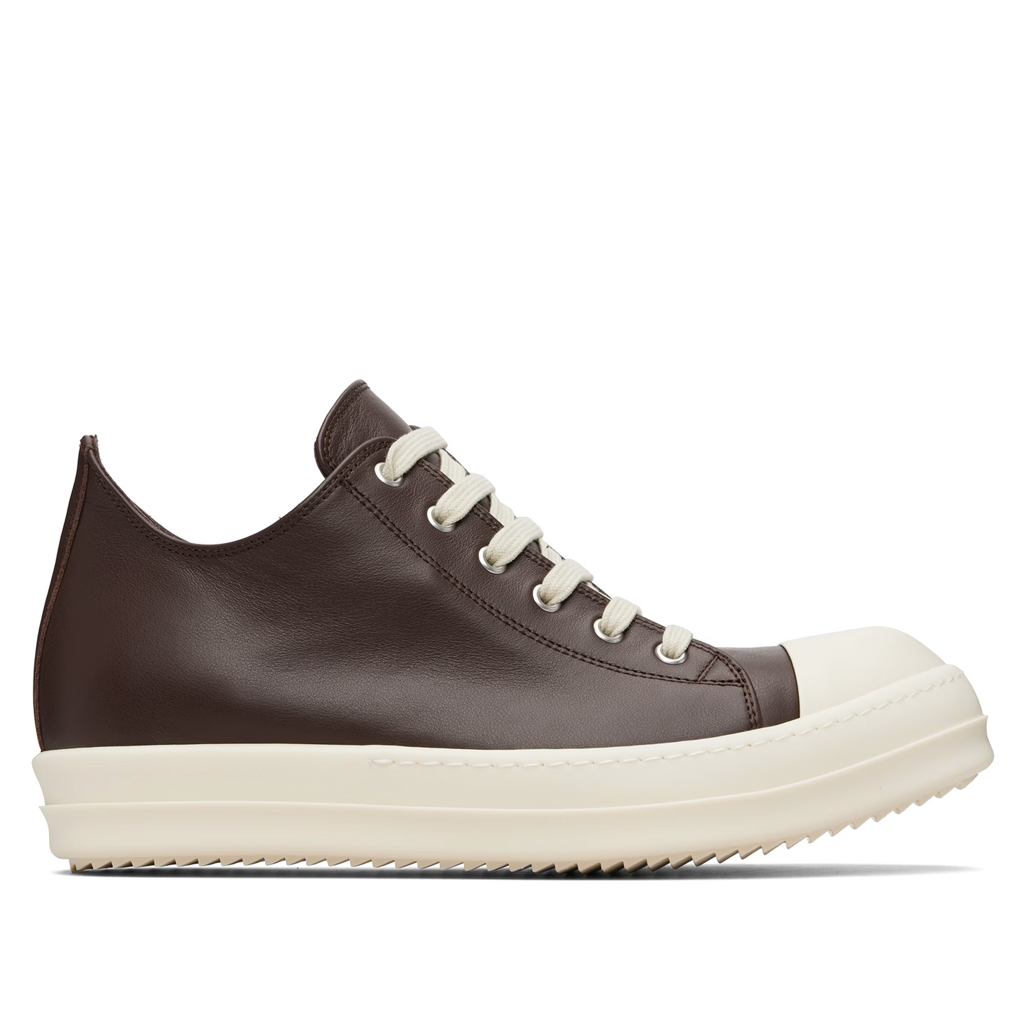 RU01E5891 LGY 1411 Rick Owens Low Sneaks in Mahogany/Milk