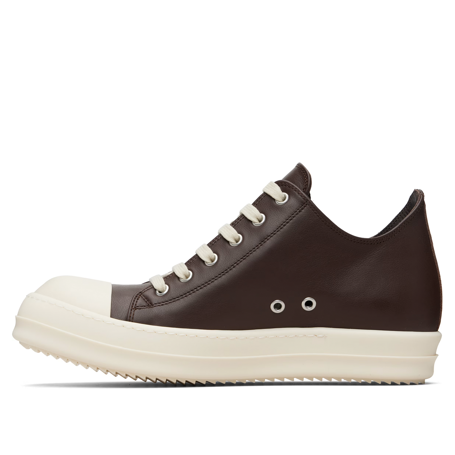 RU01E5891 LGY 1411 Rick Owens Low Sneaks in Mahogany/Milk