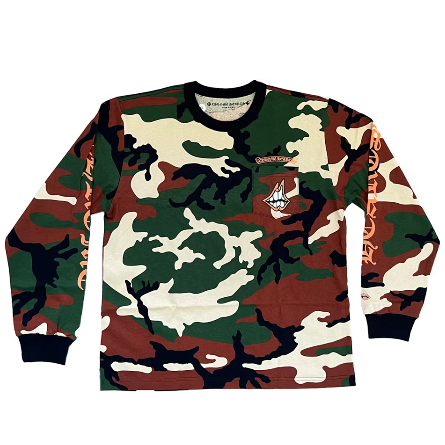 Chrome Hearts Matty Boy Caution L/S T-shirt Camo [USED] - S (Used)