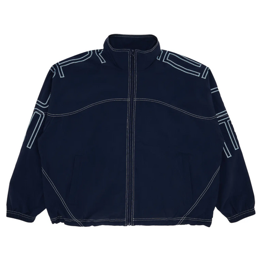 Supreme Spellout Embroidered Track Jacket (SS25) Navy