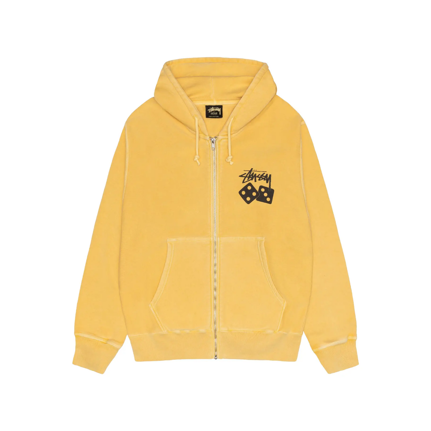 Stussy Dice Zip Hoodie Pigment Dyed Yellow