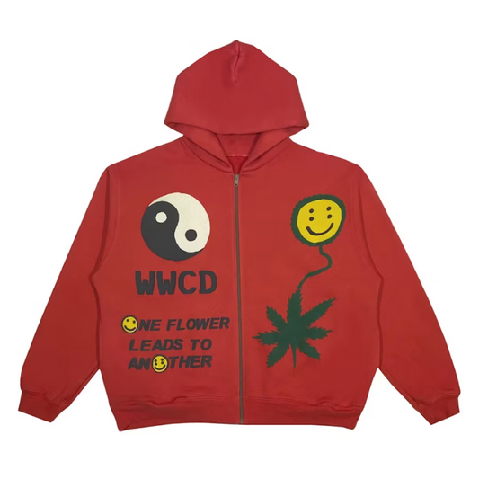 Cactus Plant Flea Market Earth First Zip Hoodie Red [USED] - L (Used)