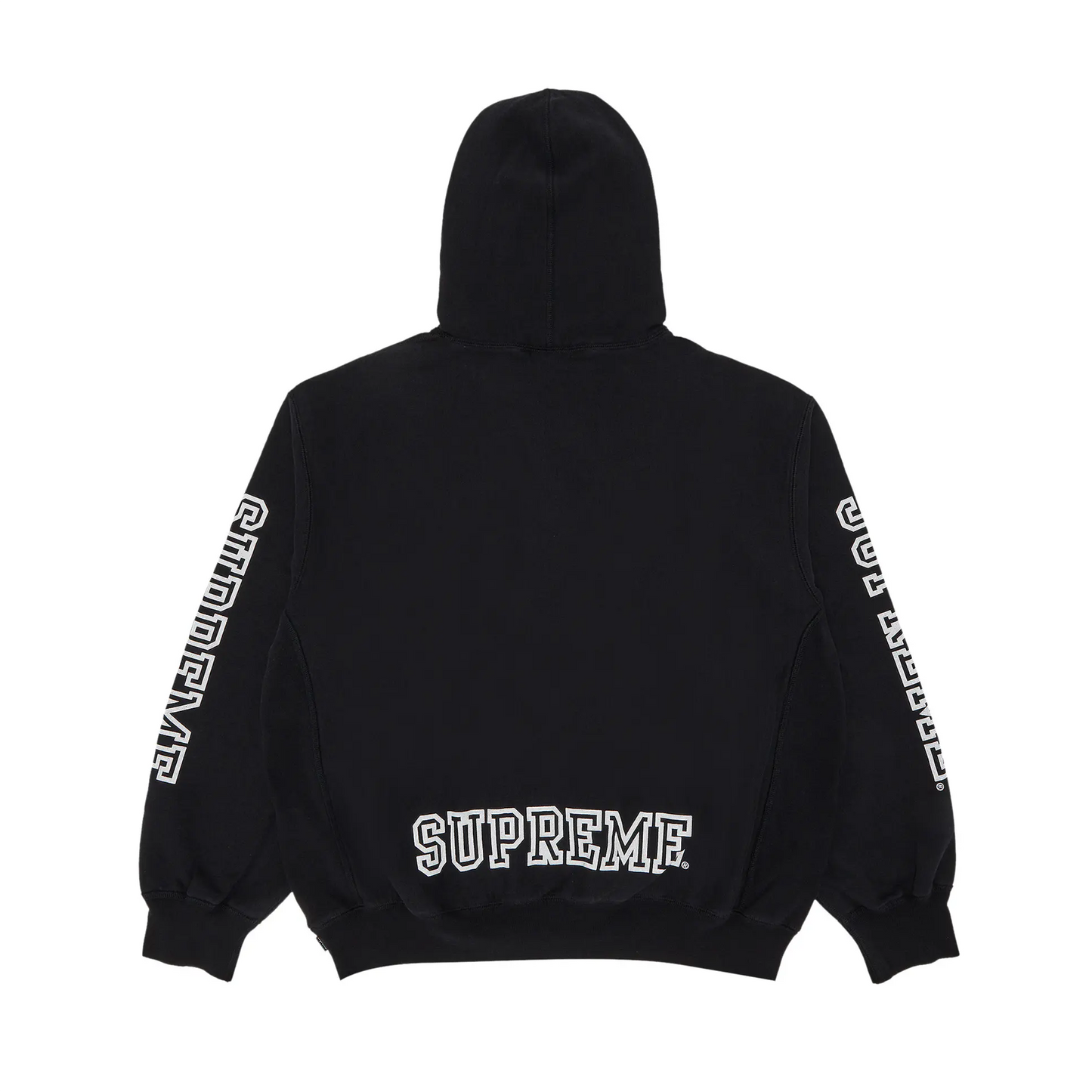 Supreme Collegiate Sleeve Hooded Sweatshirt Black [USED] - M (Used)