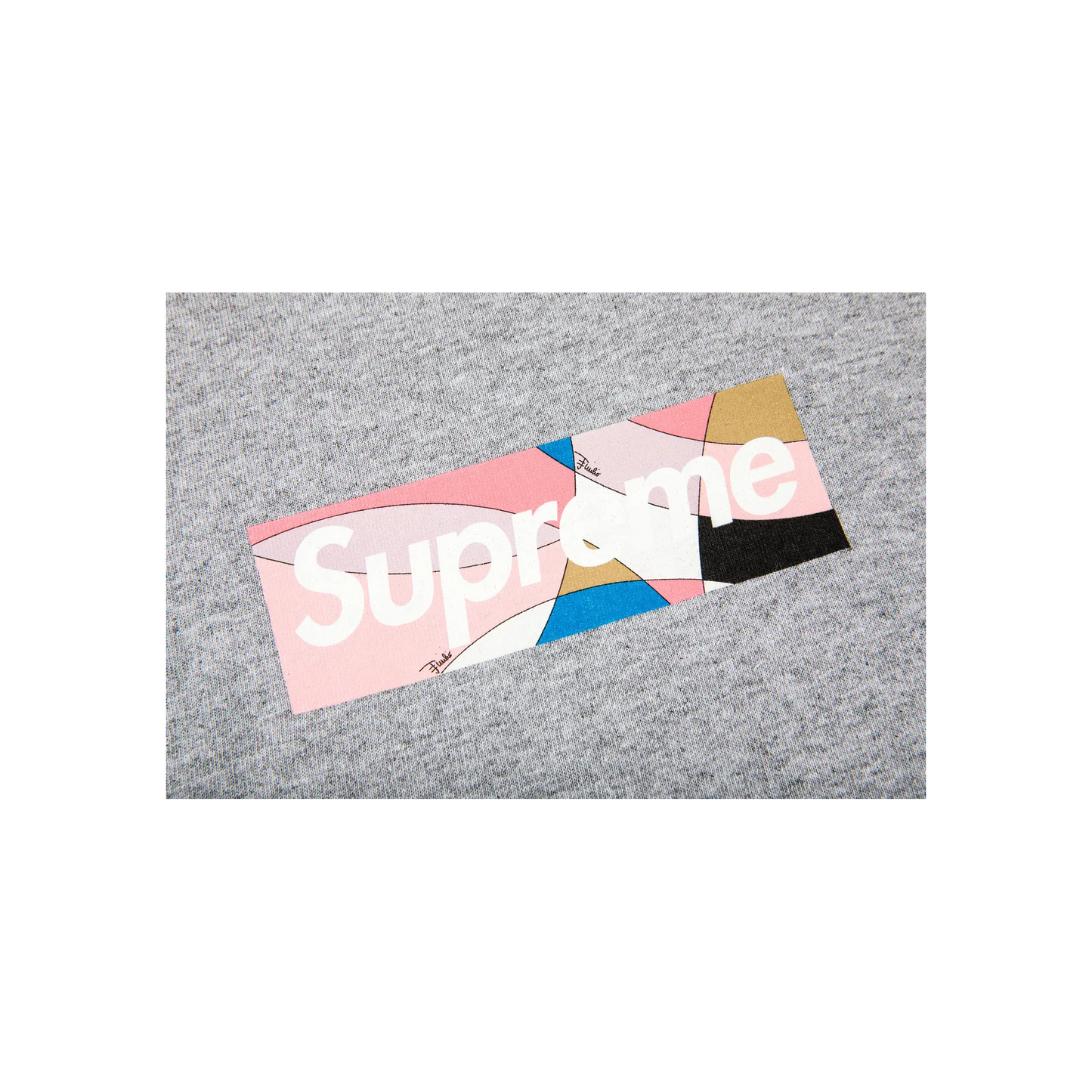 Supreme Emilio Pucci Box Logo Tee Heather Grey/Dusty Pink [USED] - L (Used)