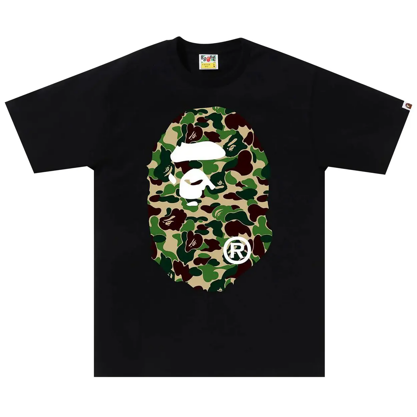 BAPE ABC Camo Big Ape Head Tee Black/Green [USED] - M (Used)