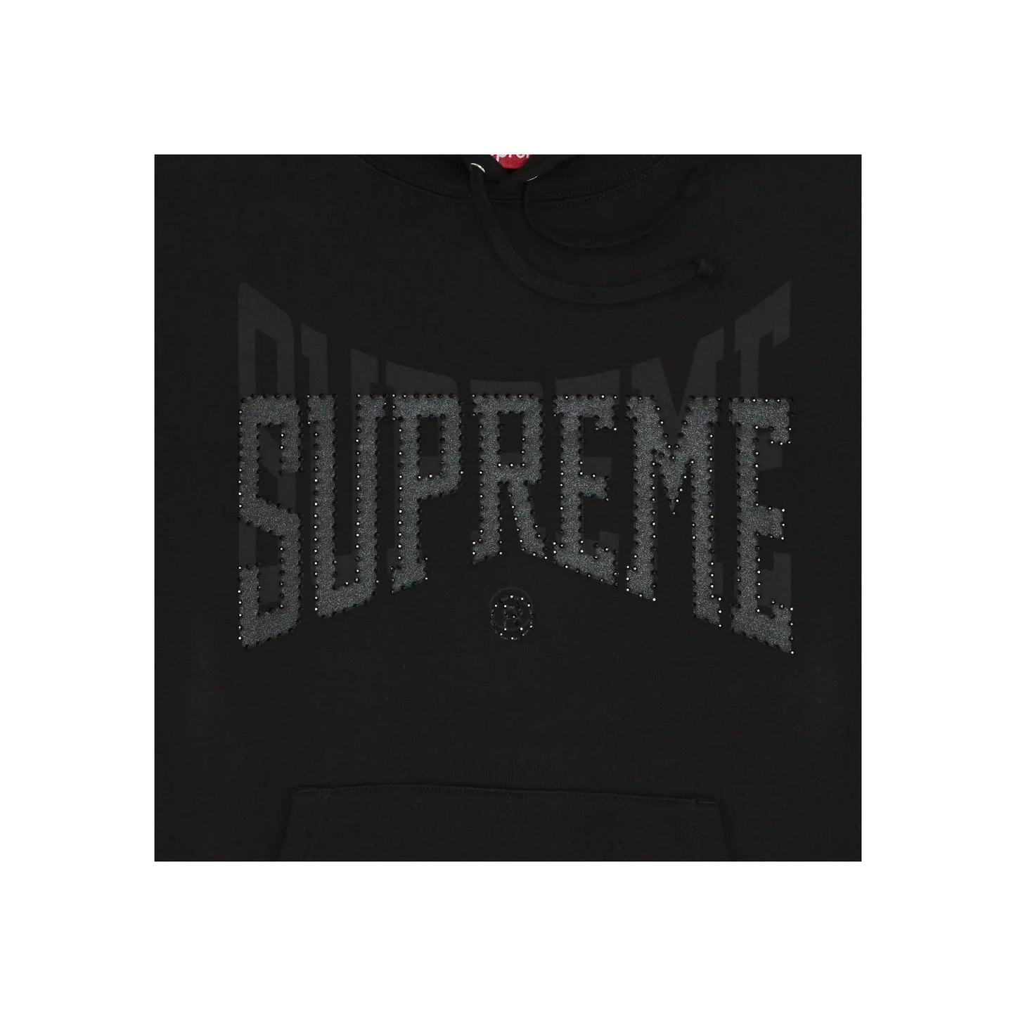 Supreme Rhinestone Shadow Hooded Sweatshirt Black [USED] - XL (Used)
