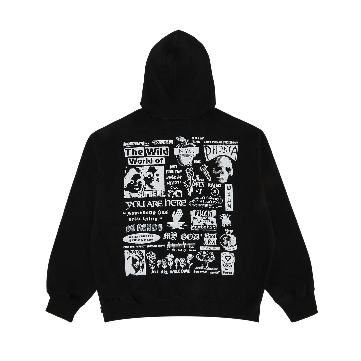 Supreme Wild Embroidered Hooded Sweatshirt Black [USED] - M (Used)