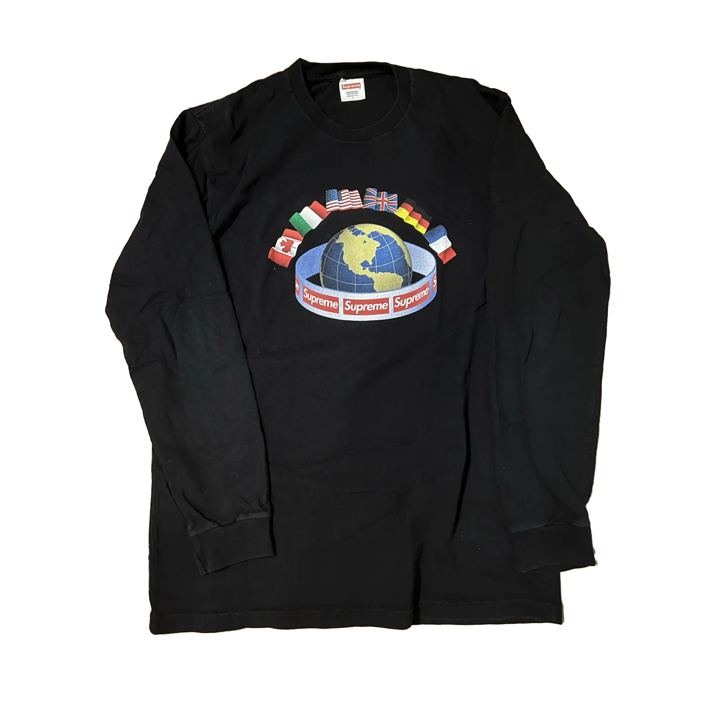 Supreme World Wide L/S Tee Black [USED] - M (Used)