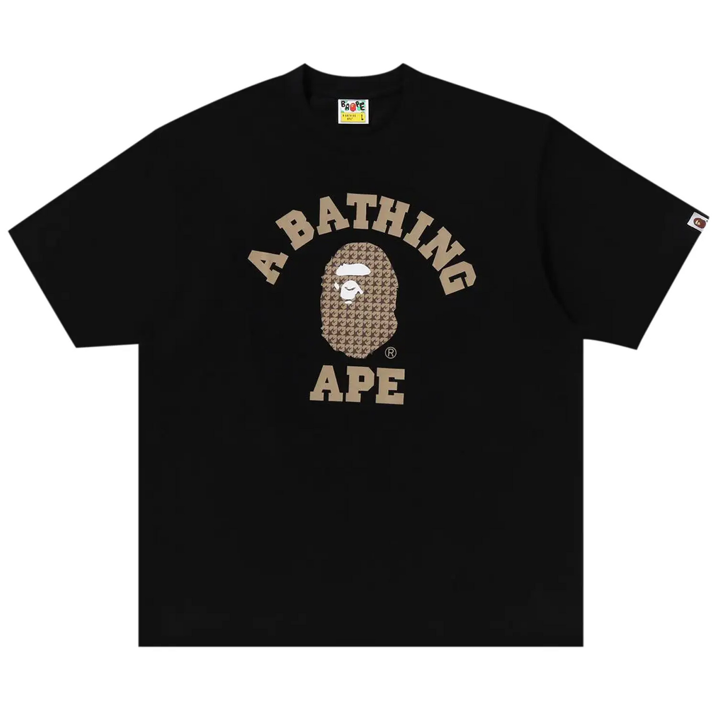 BAPE Sta Houndstooth College Relaxed Fit Tee Black