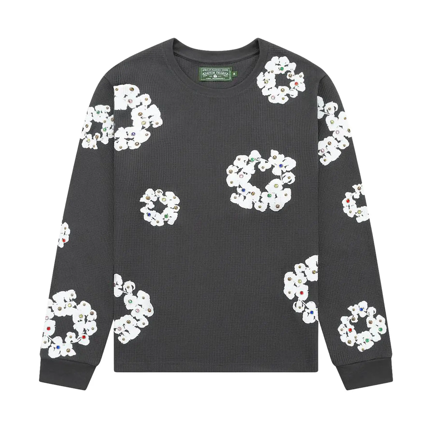 Denim Tears Rhinestone Cotton Wreath Thermal Vintage Black