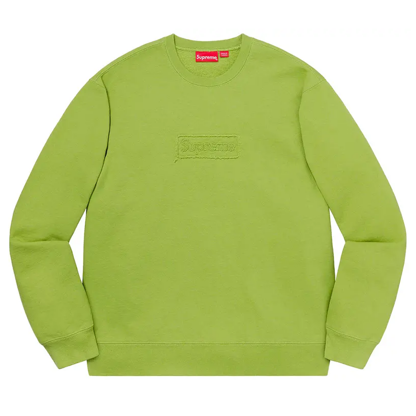 Supreme Cutout Logo Crewneck Lime [USED] - M (Used)