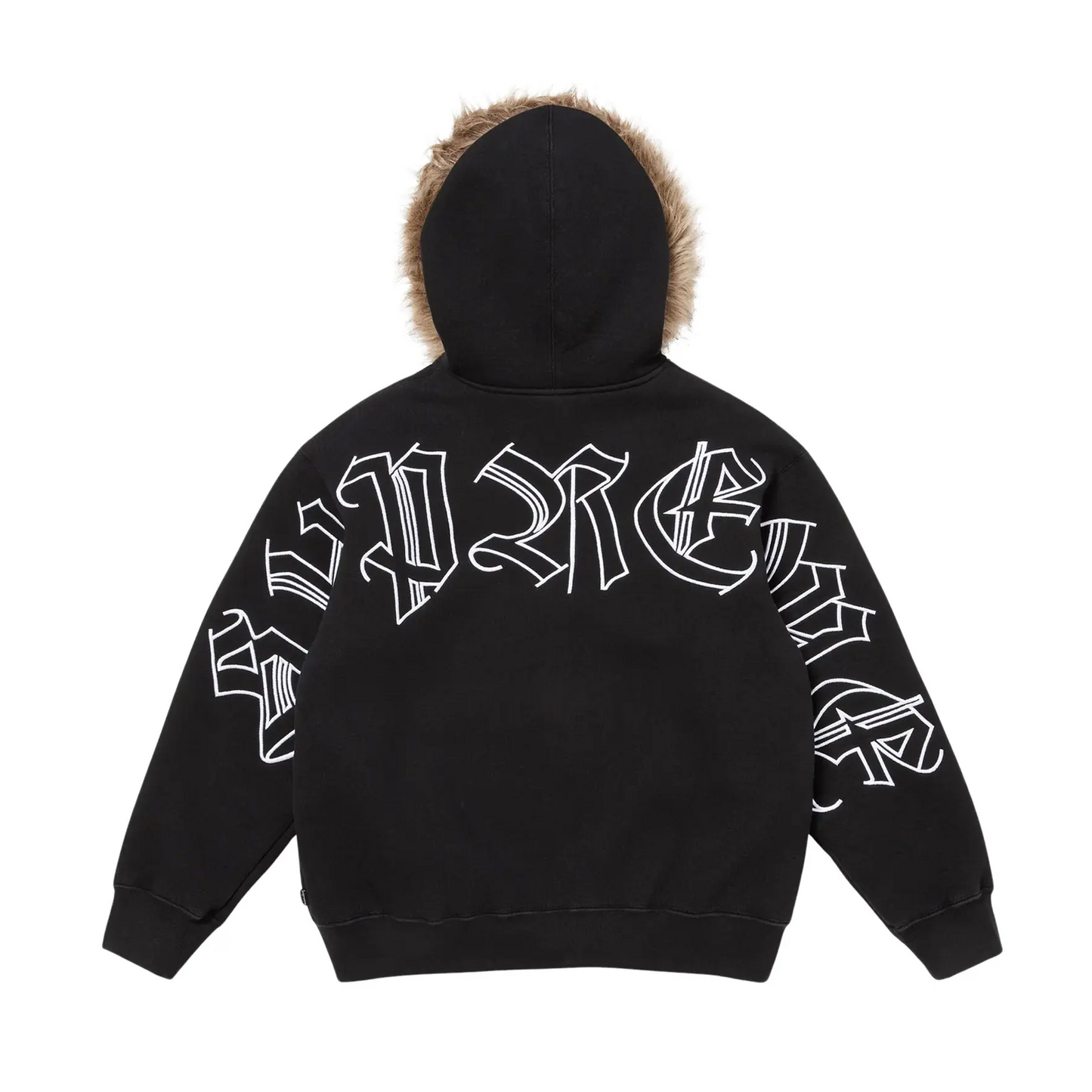 Supreme Faux Fur Zip Up Hooded Sweatshirt Black [USED] - M (Used)