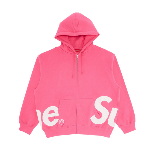 Supreme Big Logo Zip Up Hooded Sweatshirt Magenta [USED] - L (Used)
