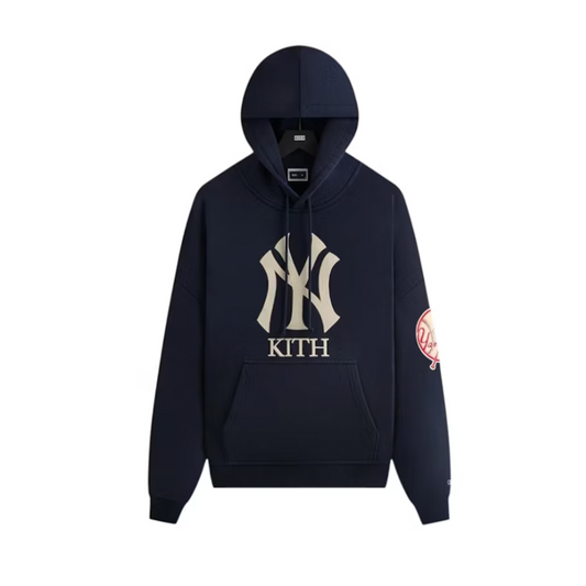 Kith x New York Yankees Plush Fleece Cropped Braxton Hoodie Nocturnal