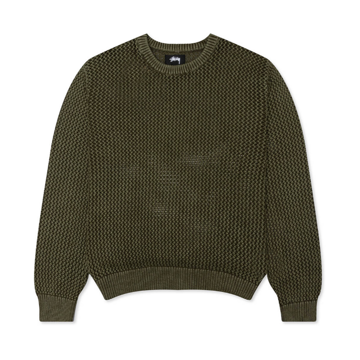 Stussy Pigment Dyed Loose Gauge Sweater Dark Olive [USED] - L (Used)