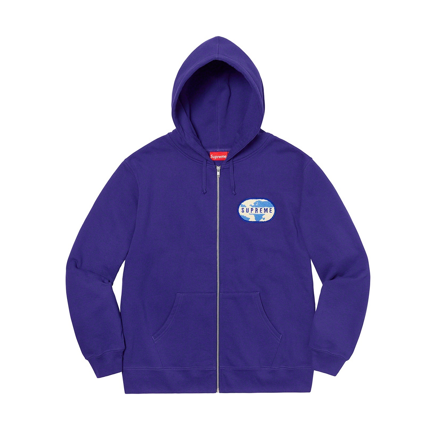 Supreme World Famous Zip Up Hooded Sweatshirt (SS20) Dark Royal [USED] - L (Used)