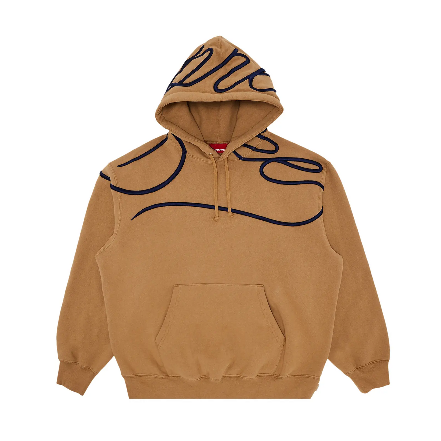 Supreme Shoulder Script Hooded Sweatshirt Brown
