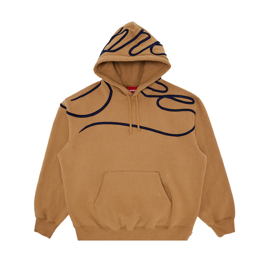 Supreme Shoulder Script Hooded Sweatshirt Brown