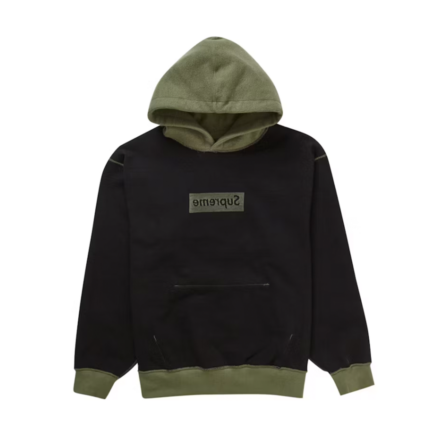 Supreme Inside Out Box Logo Hooded Sweatshirt Light Olive [USED] - M (Used)