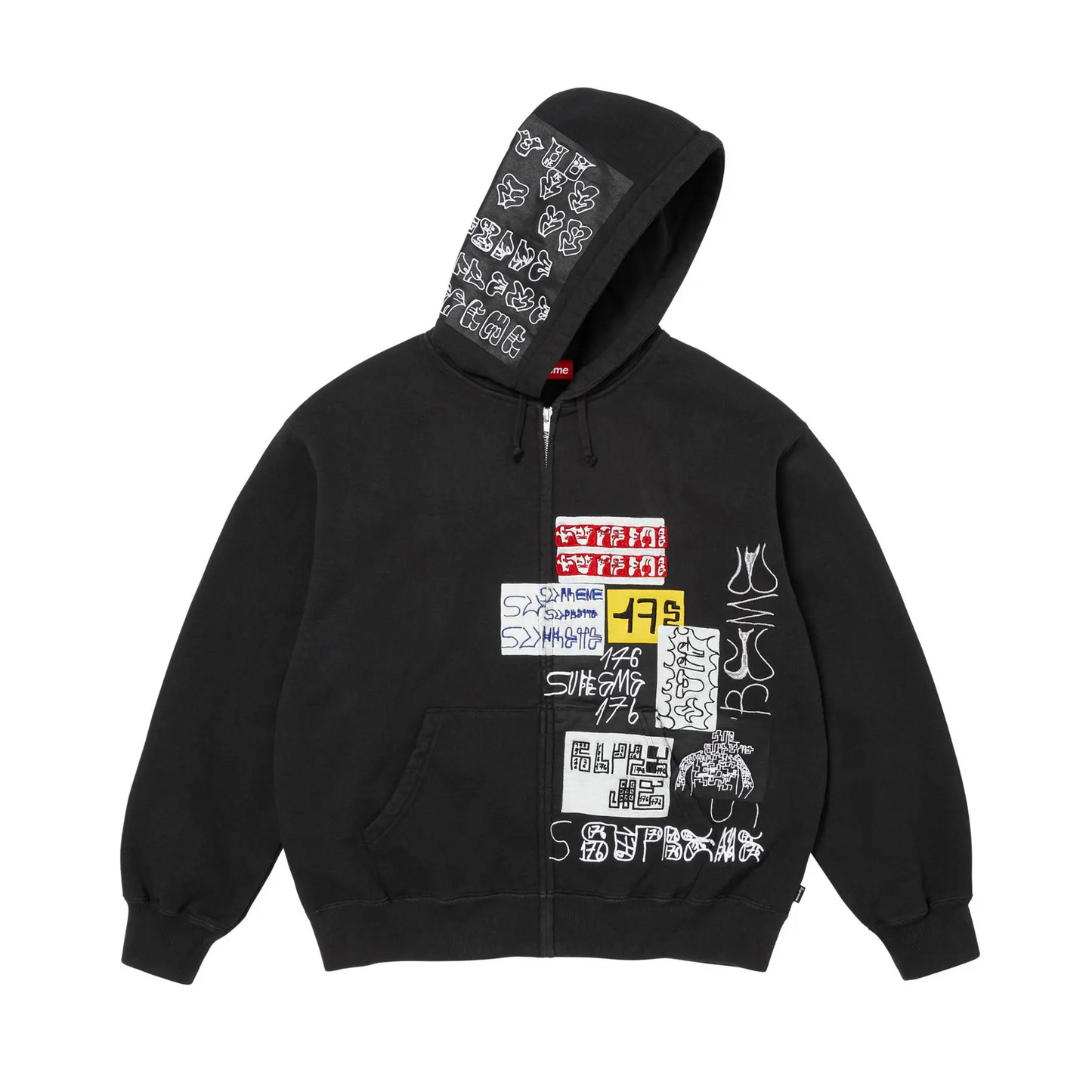 Supreme 176 Zip Up Hooded Sweatshirt Black