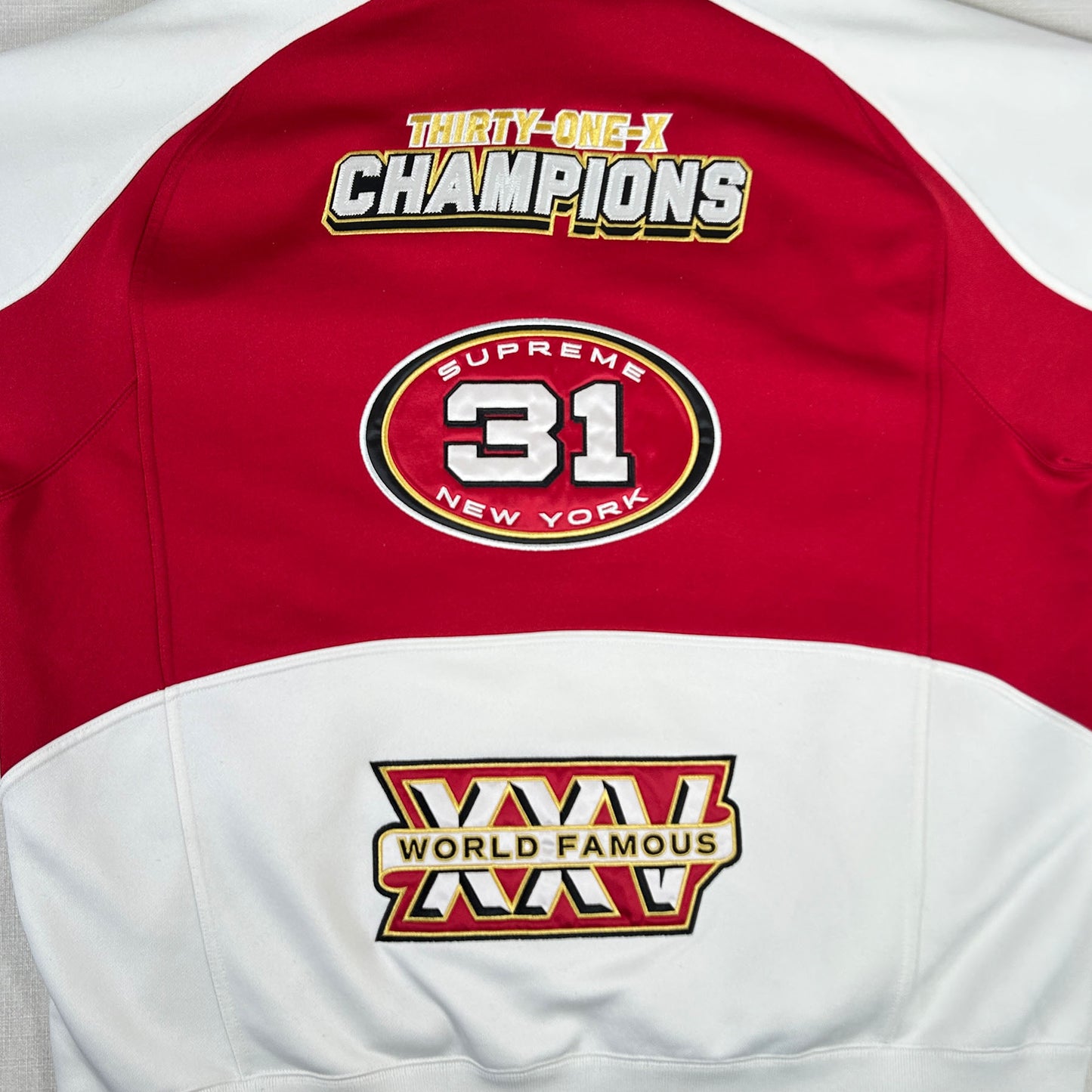 Supreme Football Zip Up Hooded Sweatshirt (FW25) White [USED] - XXL (Used)