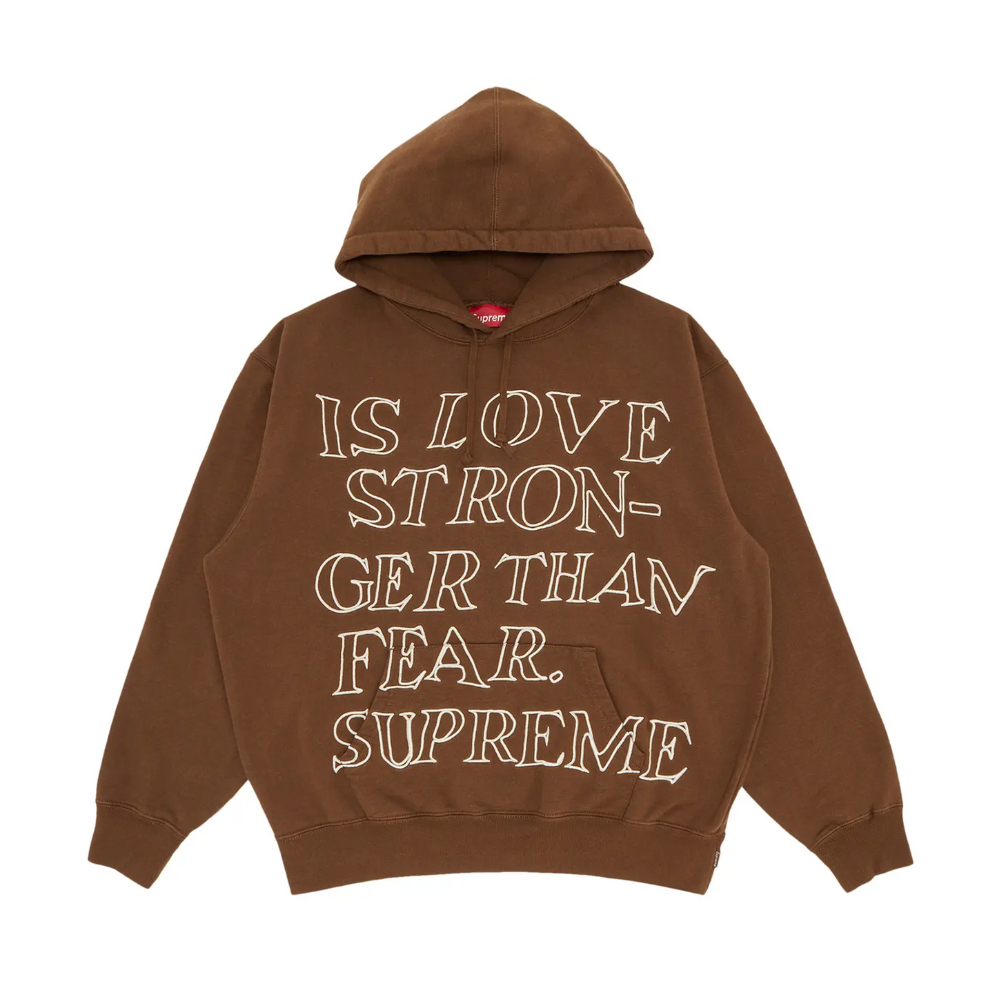 Supreme Stronger Than Fear Hooded Sweatshirt 'Olive Brown' [USED] - L (Used)
