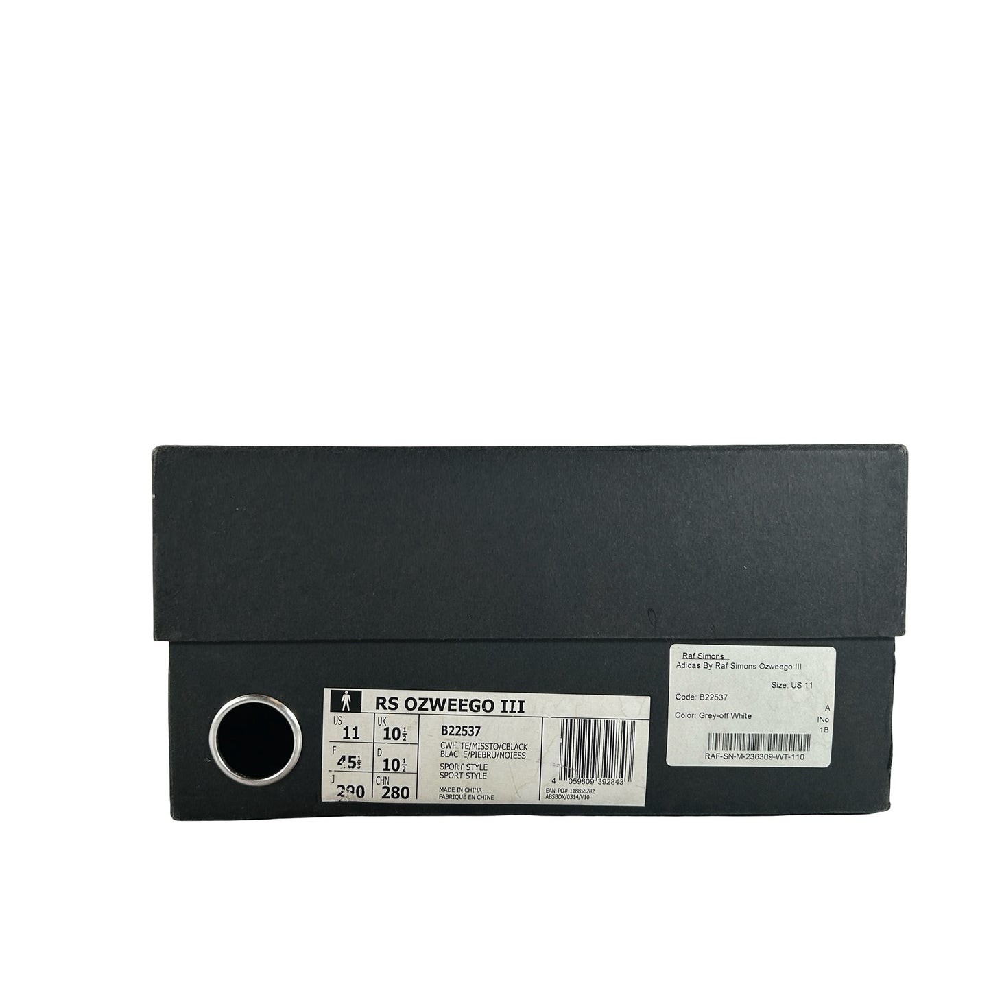 B22537 adidas Ozweego 3 Raf Simons Cream White Core Black [USED] - 11 (Used)
