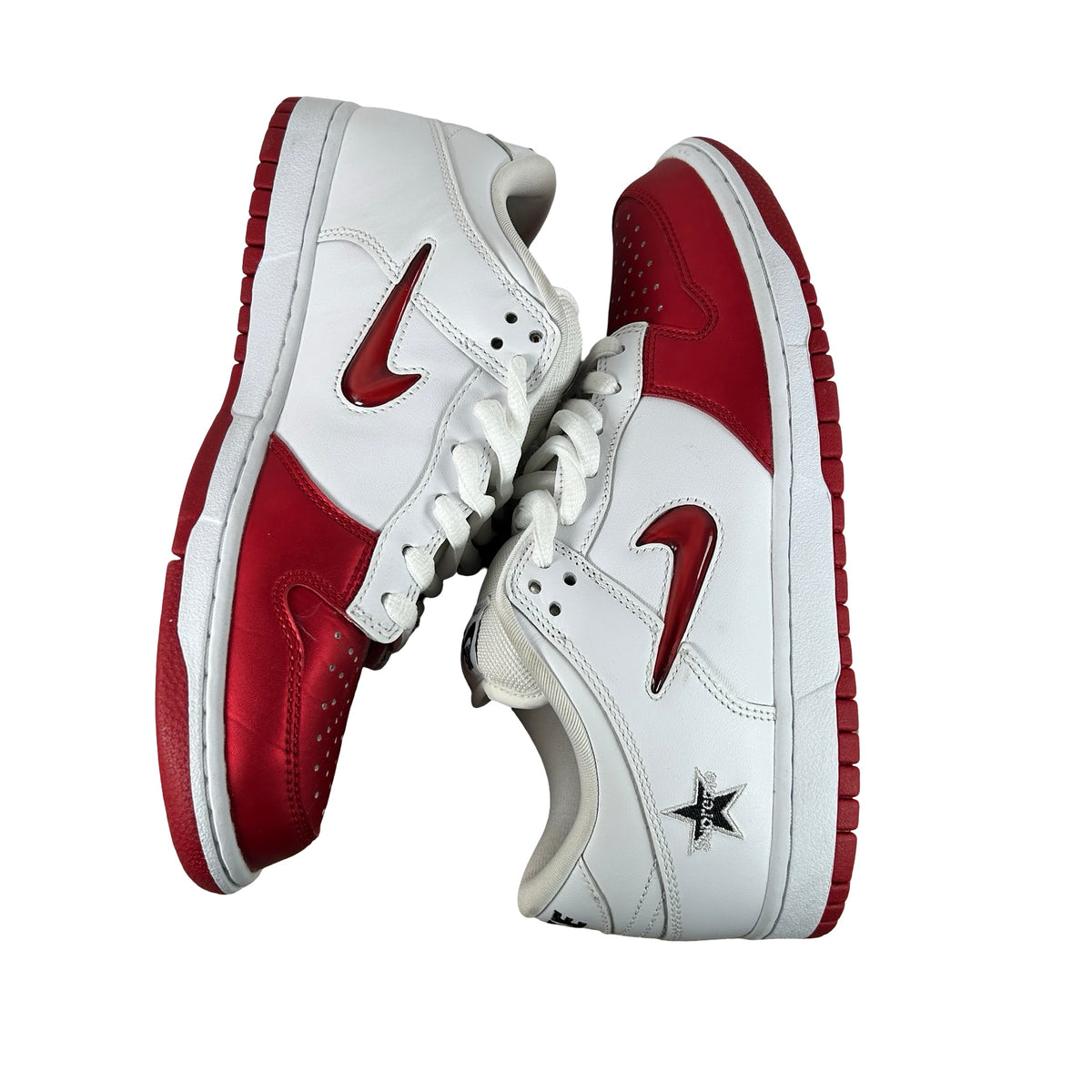 CK3480 600 Nike SB Dunk Low Supreme Jewel Swoosh Red [USED] - 8.5 M (Used)