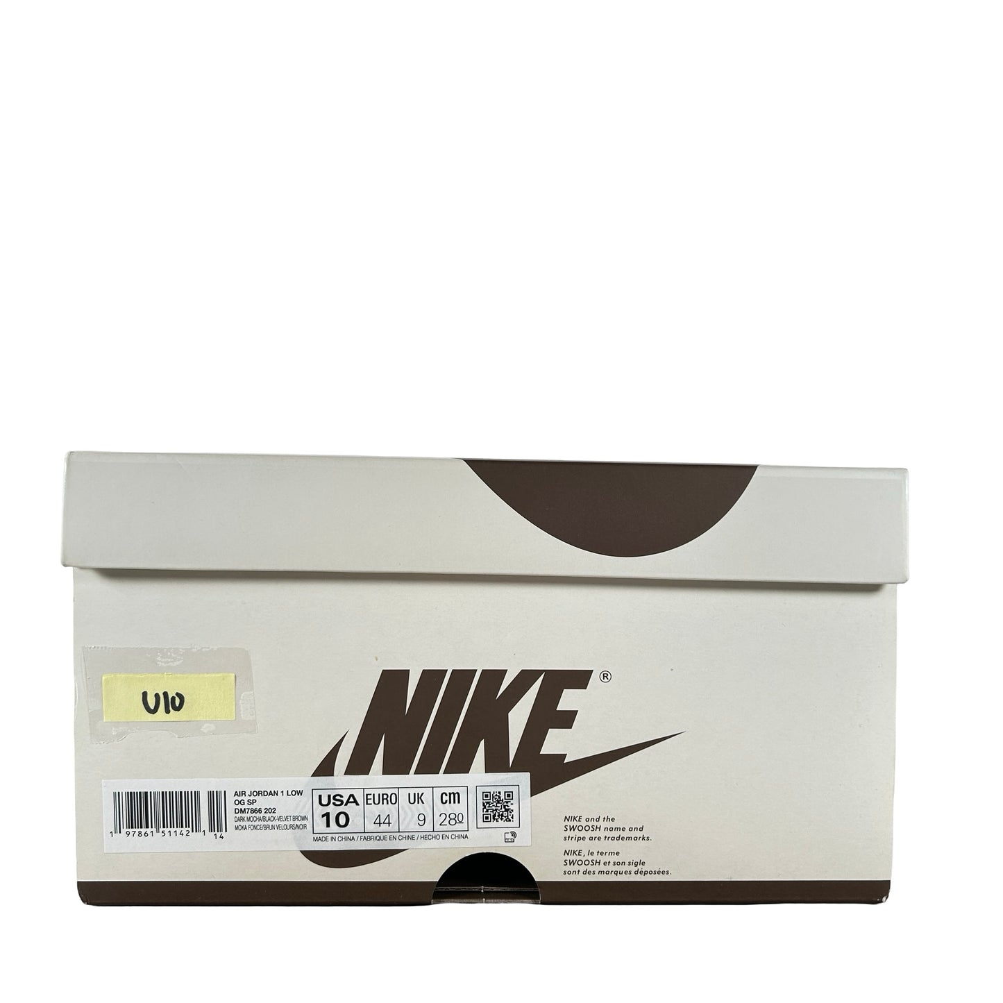 DM7866 202 Jordan 1 Retro Low OG SP Travis Scott Velvet Brown [USED] - 10 M (Used10)