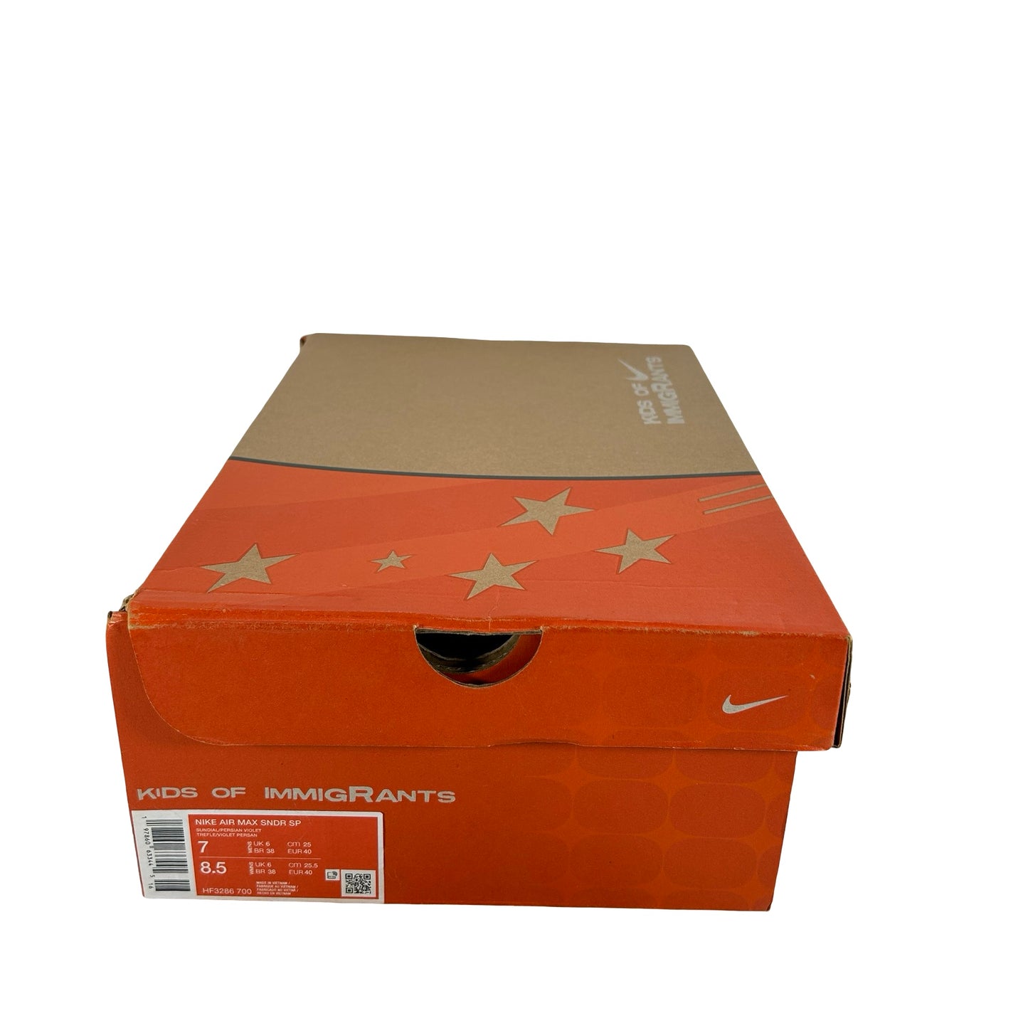 HF3286 700 Nike Air Max Sunder SP Kids of Immigrants Sunrise [USED] - 7 M (Used)