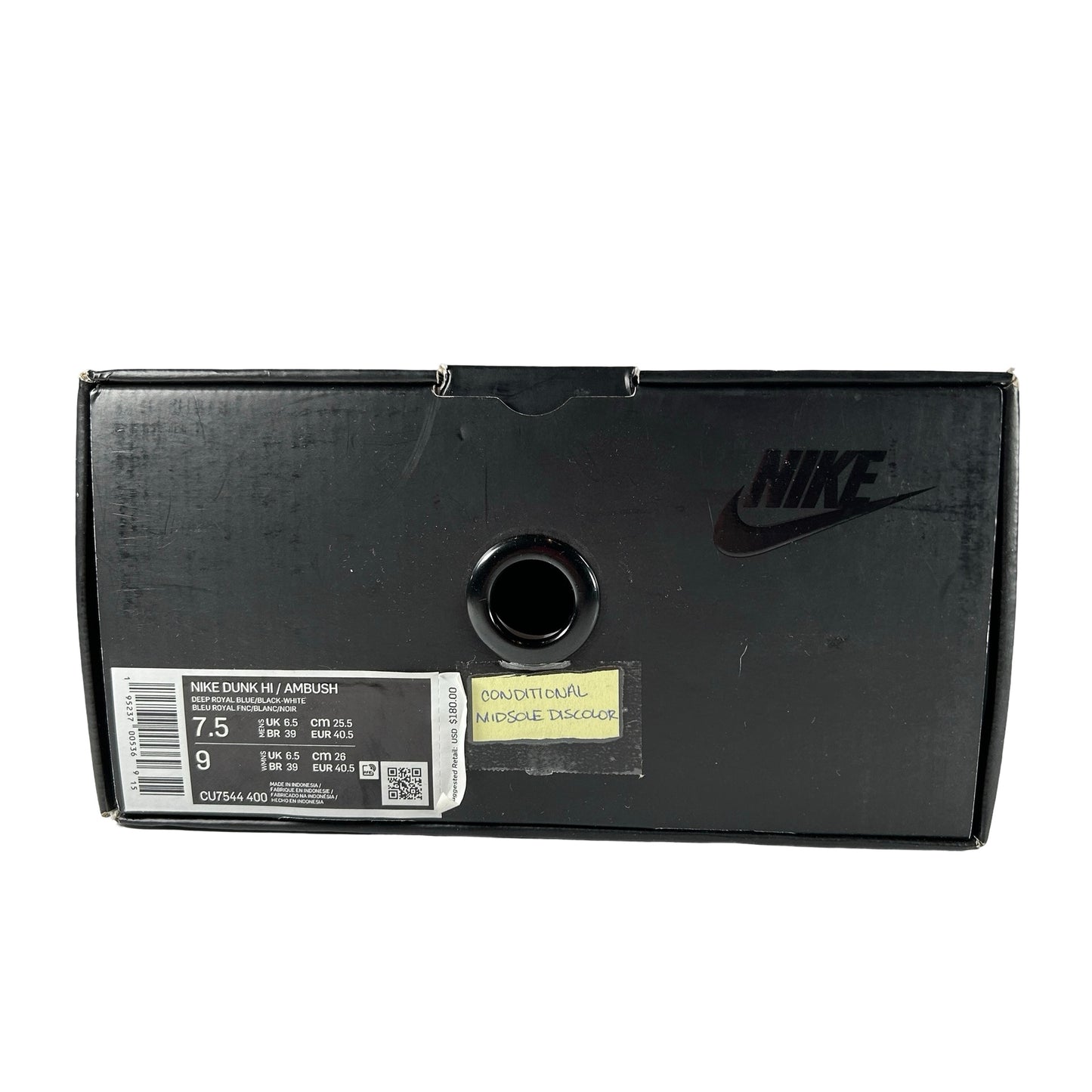 CU7544 400 Nike Dunk High AMBUSH Deep Royal [CONDITIONAL] - 7.5 M (Midsole Discoloration)