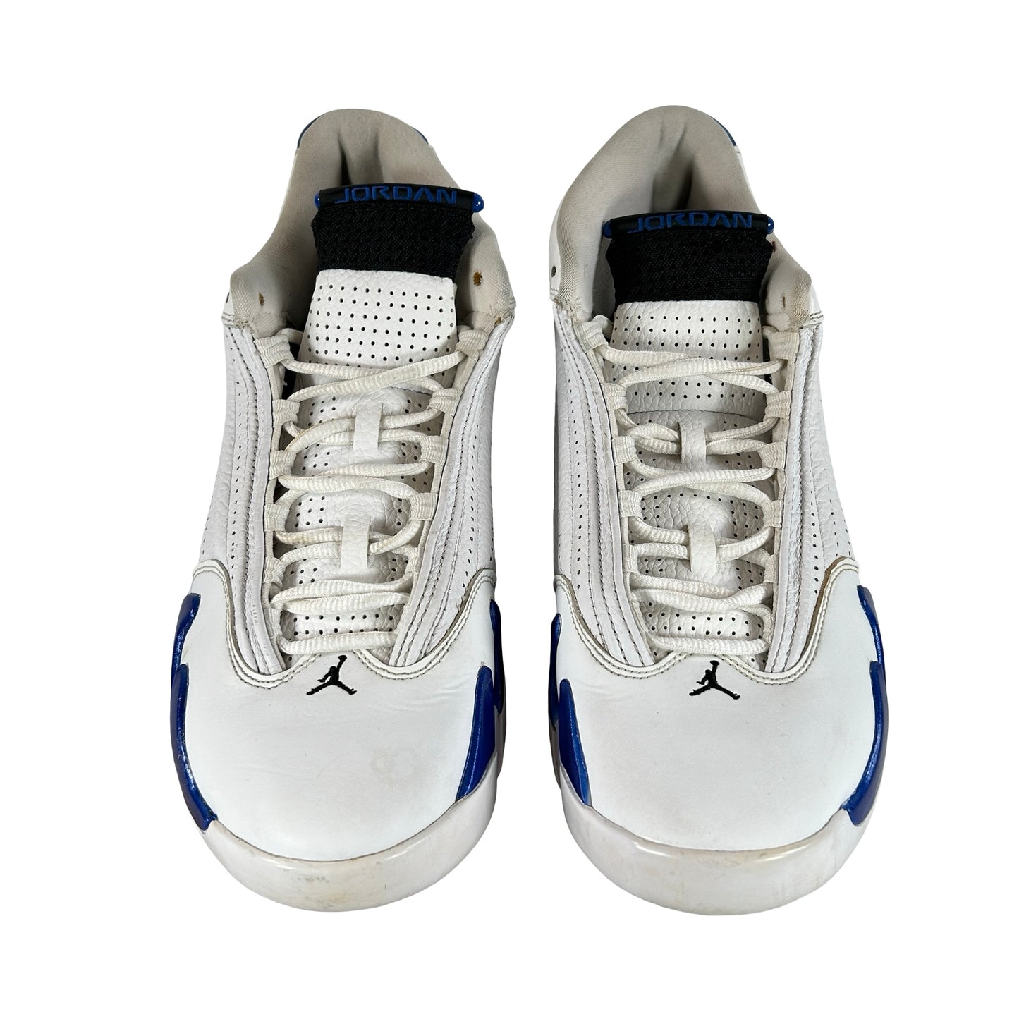 487471 104 Jordan 14 Retro White Hyper Royal [USED] - 12 M (Used) (No Box)