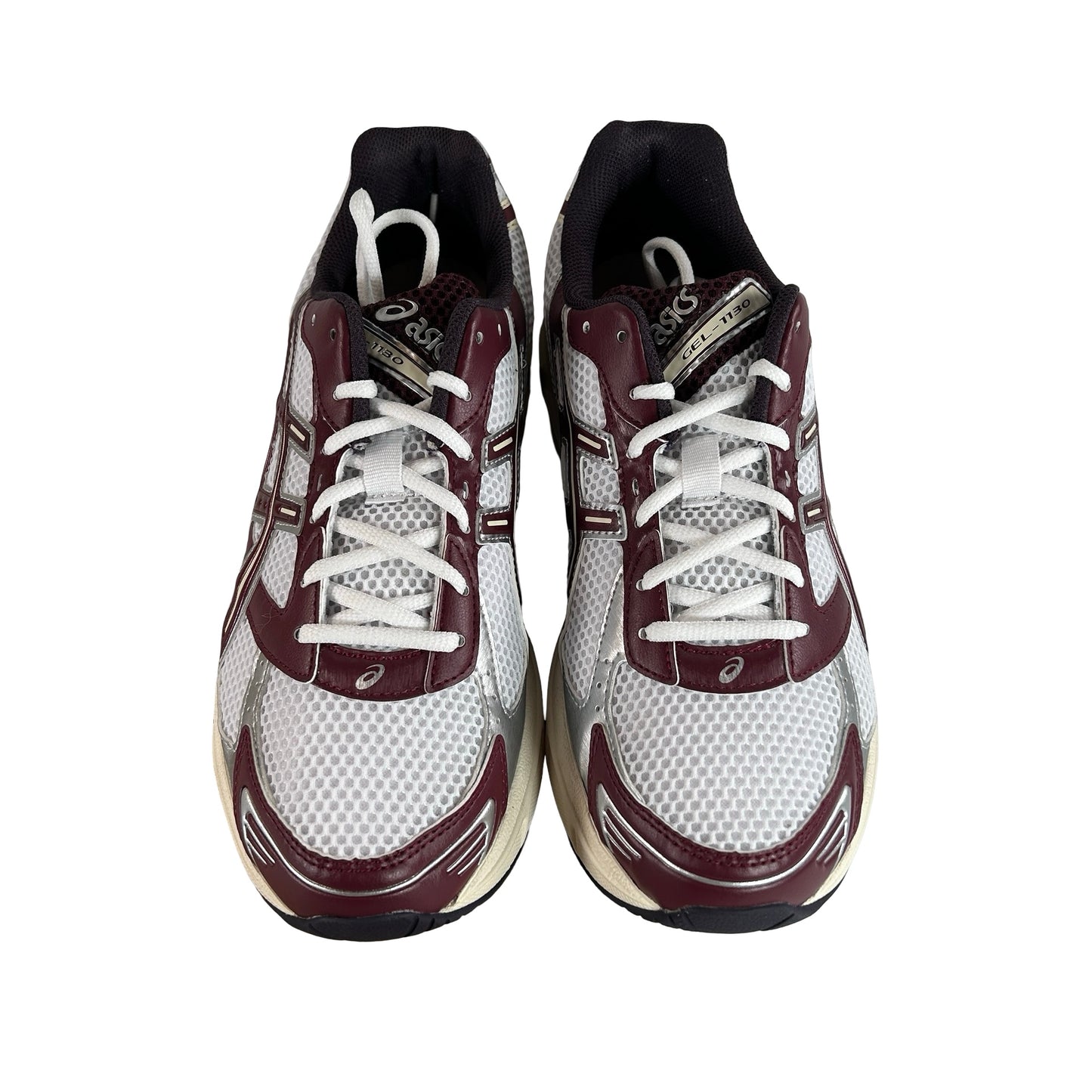 1203A685 100 ASICS Gel-1130 White Maroon Banner [USED] - 10.5 M (Used)