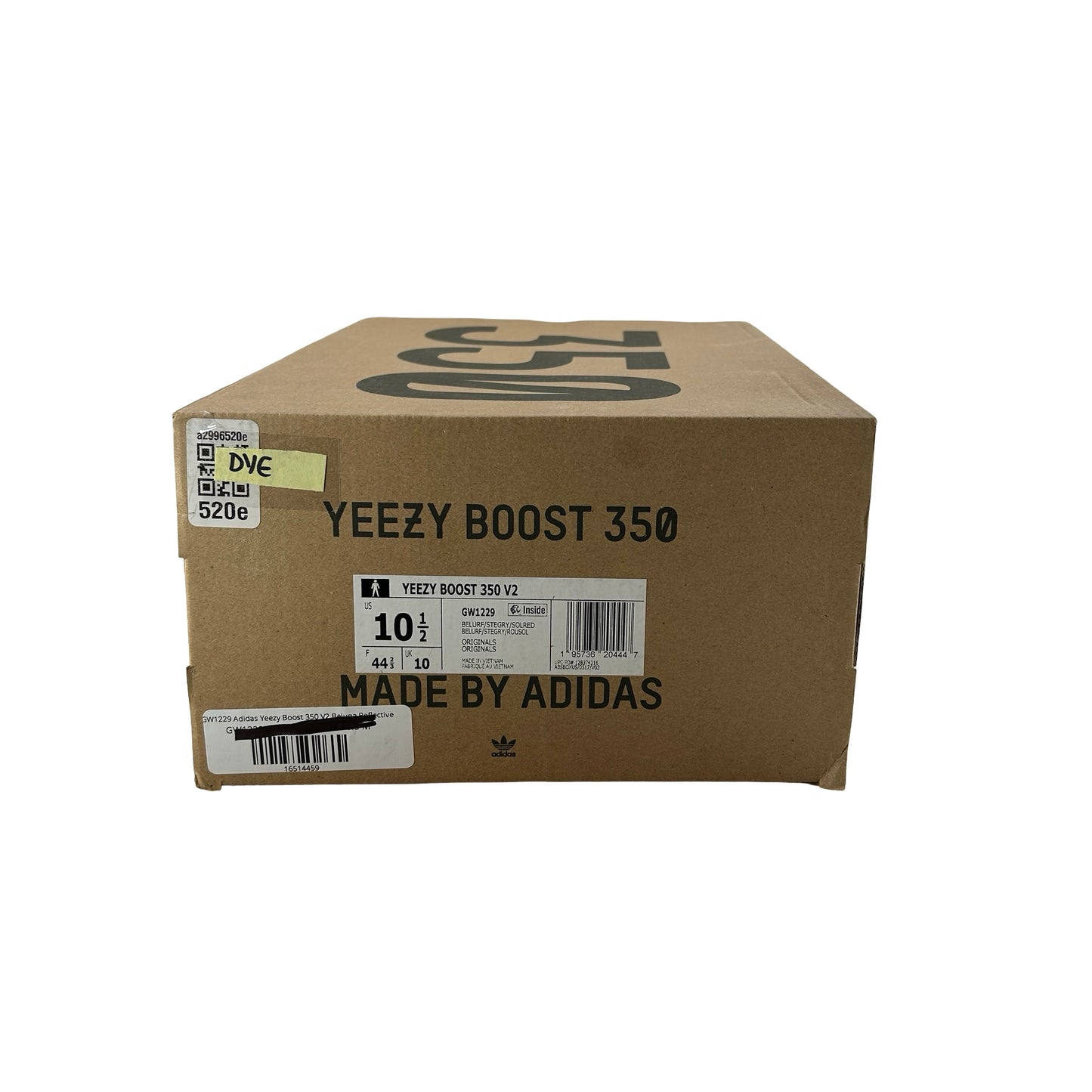 GW1229 adidas Yeezy Boost 350 V2 Beluga Reflective - 10.5 M (Dye on midsole)
