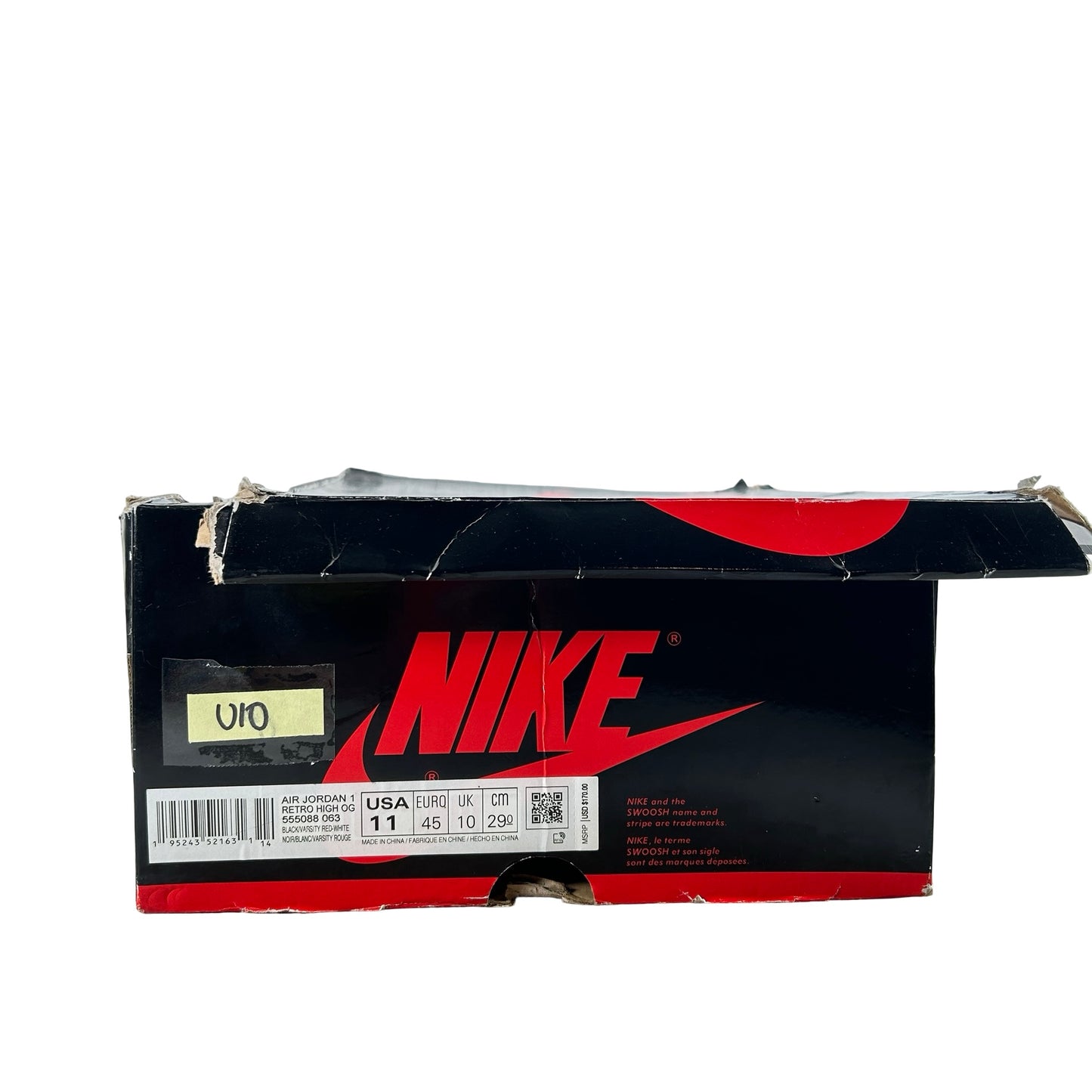 555088 063 Jordan 1 Retro High OG Patent Bred [USED] - 11 M (Used10)