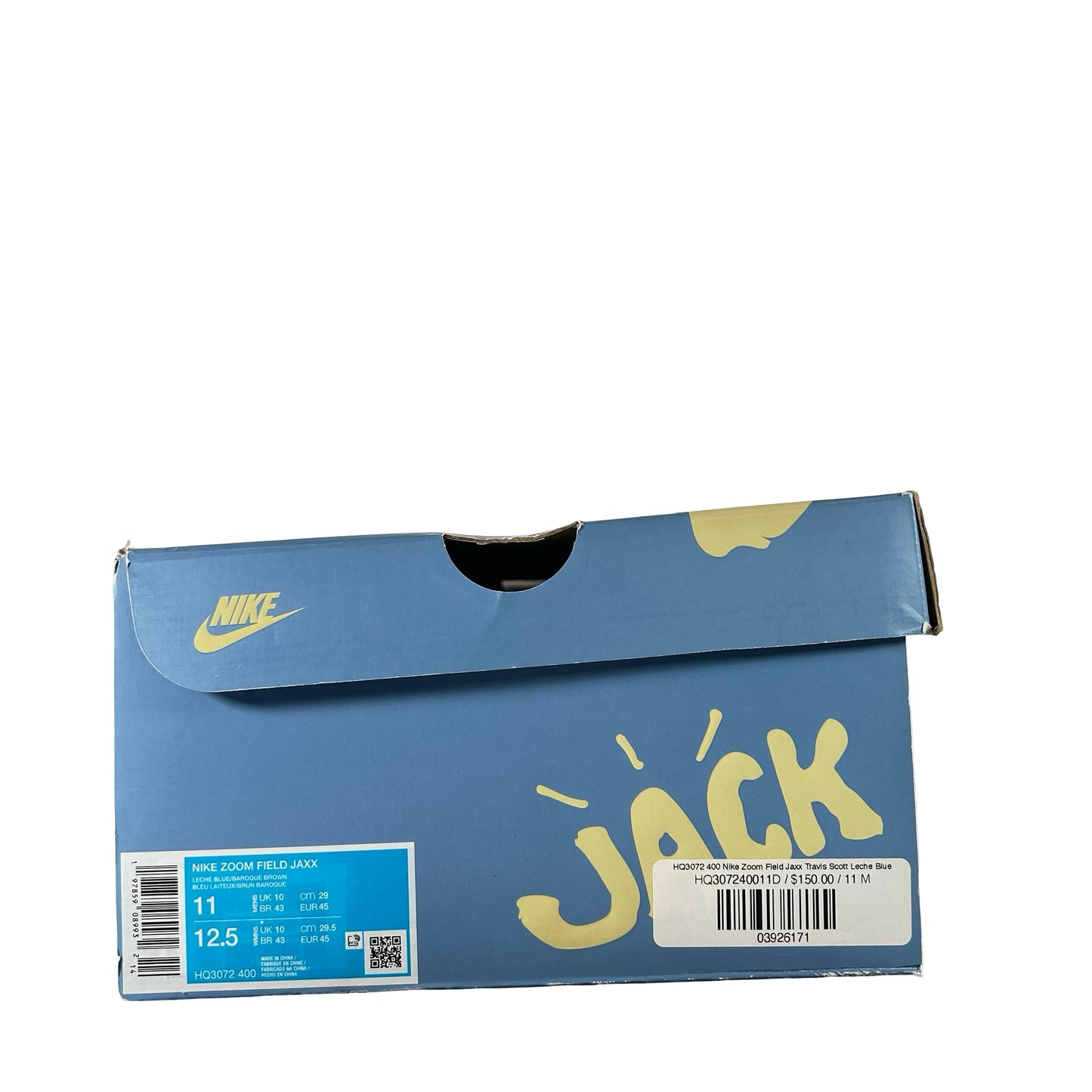 HQ3072 400 Nike Zoom Field Jaxx Travis Scott Leche Blue [USED] - 11 M (Used)