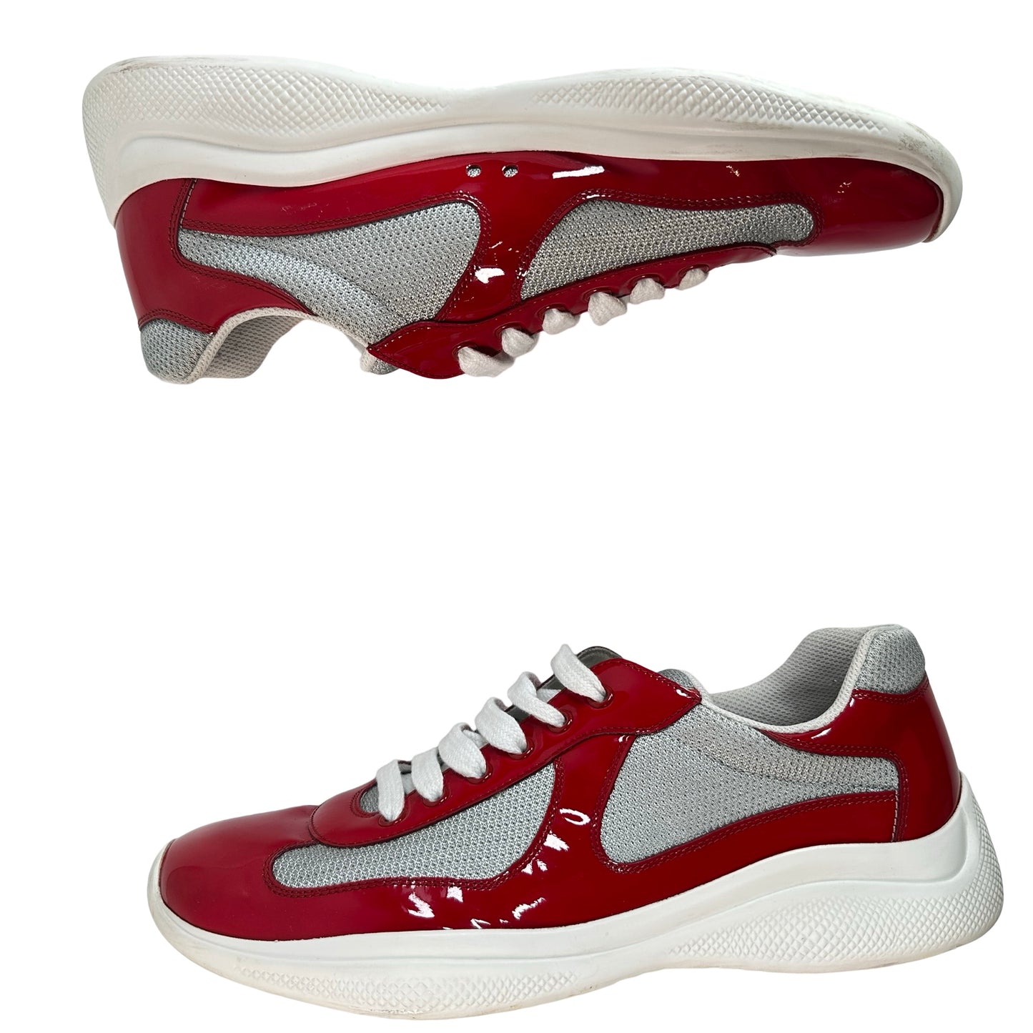 4E3400 ASZ F0F5C Prada America's Cup Red Silver [USED] - US 9.5 M (Used) (No Label)