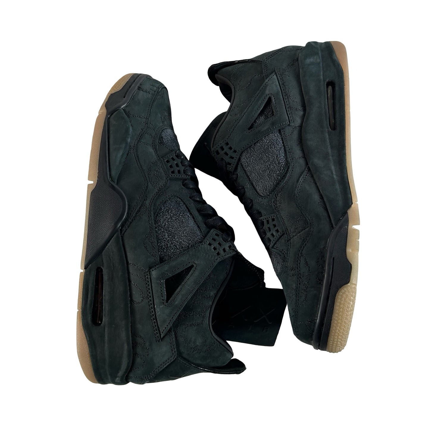 930155 001 Air Jordan 4 Kaws Black - 10.5 M (Discoloration On Soles) (No Box)