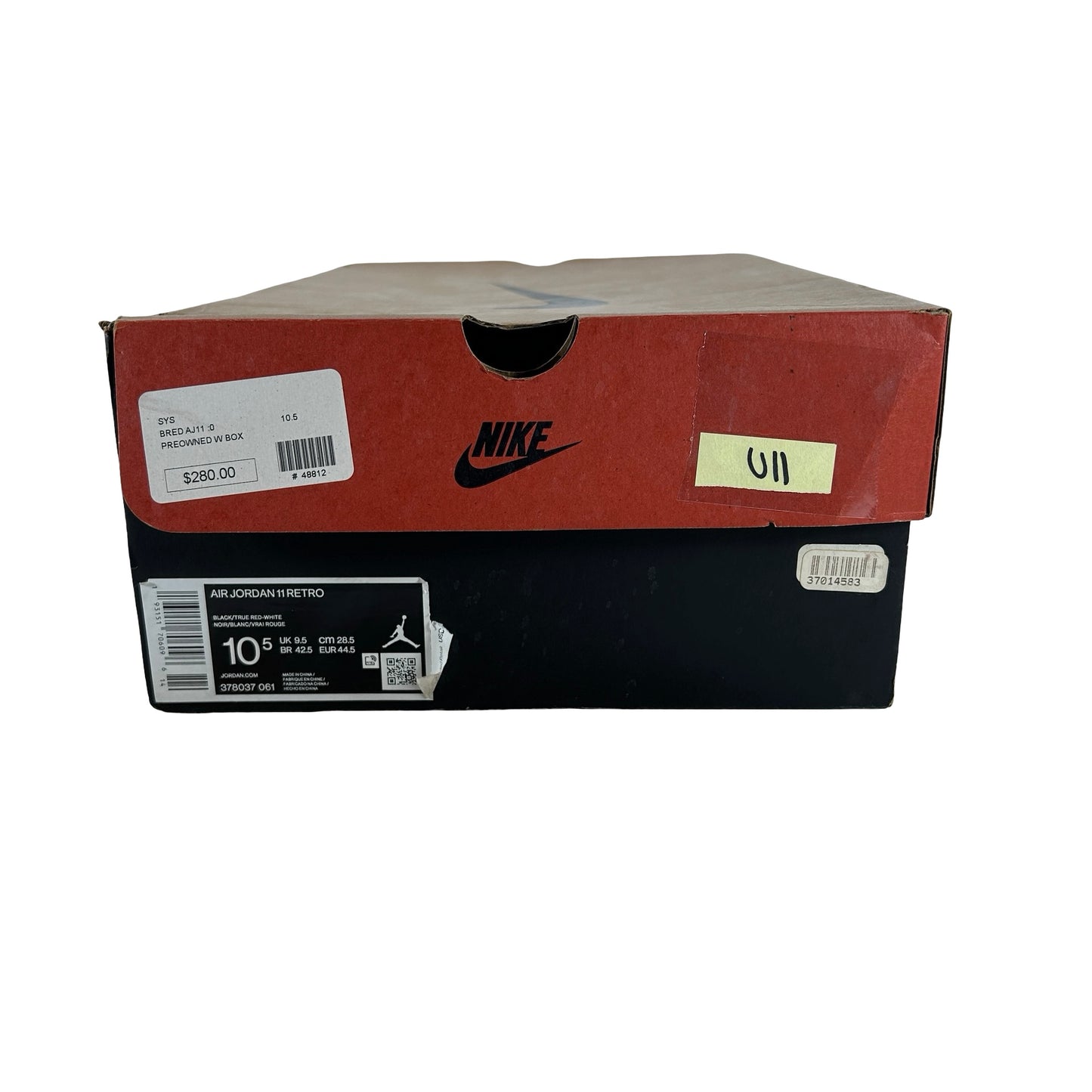 378037 061 Jordan 11 Bred (2019) [USED] - 10.5 M (Used11)