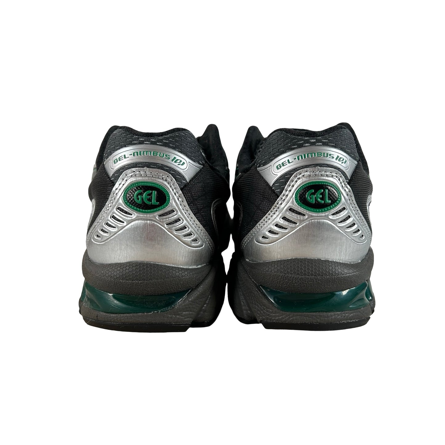 1203A543 022 ASICS Gel-Nimbus 10.1 Obsidian Grey Green Basil [USED] - 8.5 M (Used)