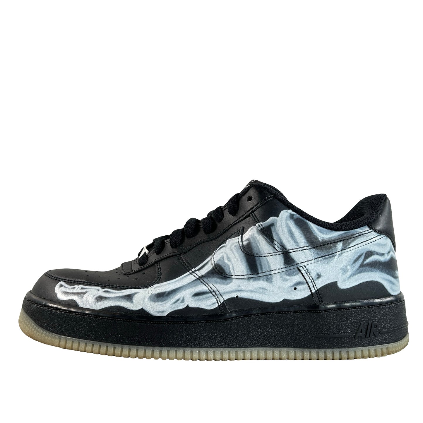 BQ7541 001 Nike Air Force 1 Low Black Skeleton Halloween (2019) [USED] - 10.5 M (Used) (Replace Box)