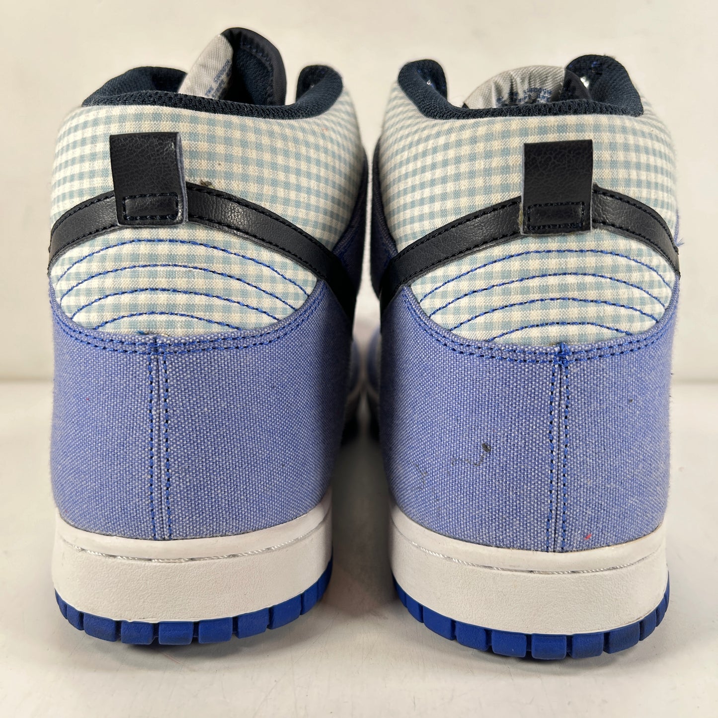 344648 400 Nike Dunk High Lyon Blue Gingham [USED] - 14 M (Used) (No Box)