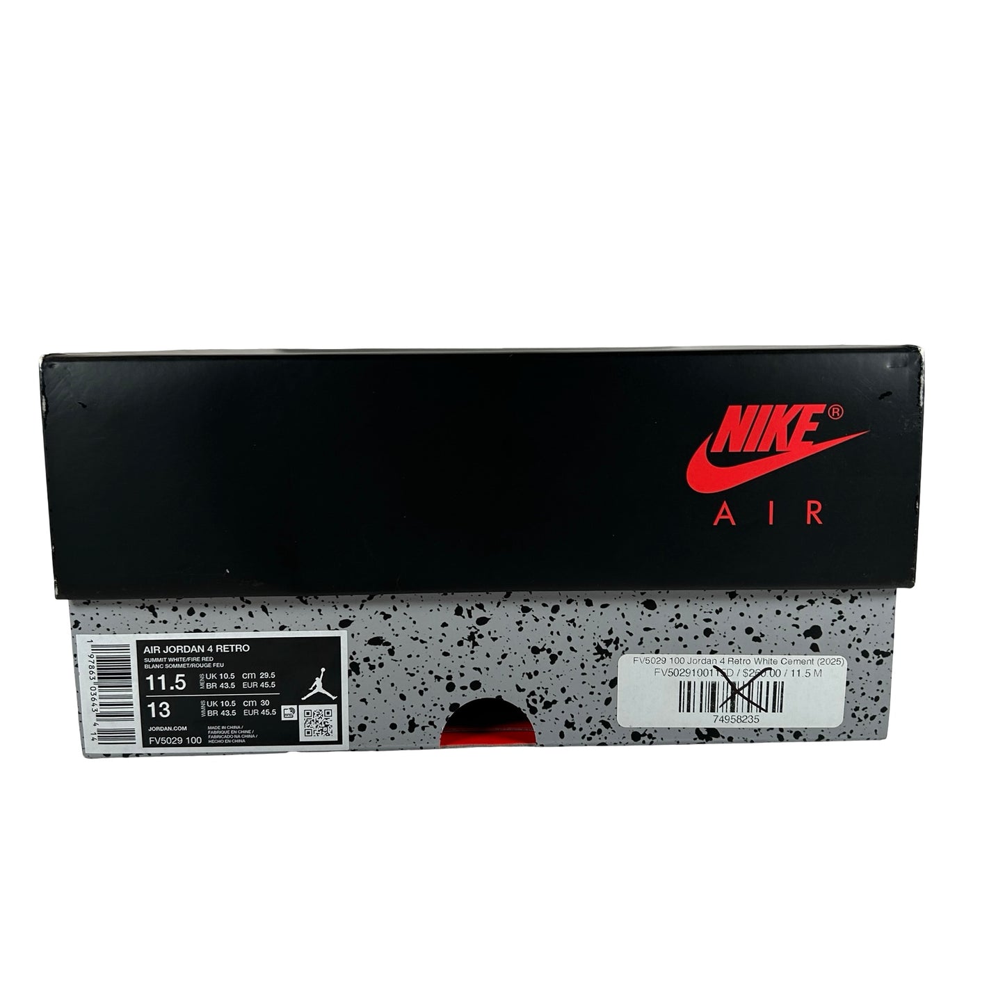 FV5029 100 Jordan 4 Retro White Cement (2025) [USED] - 11.5 M (Used)