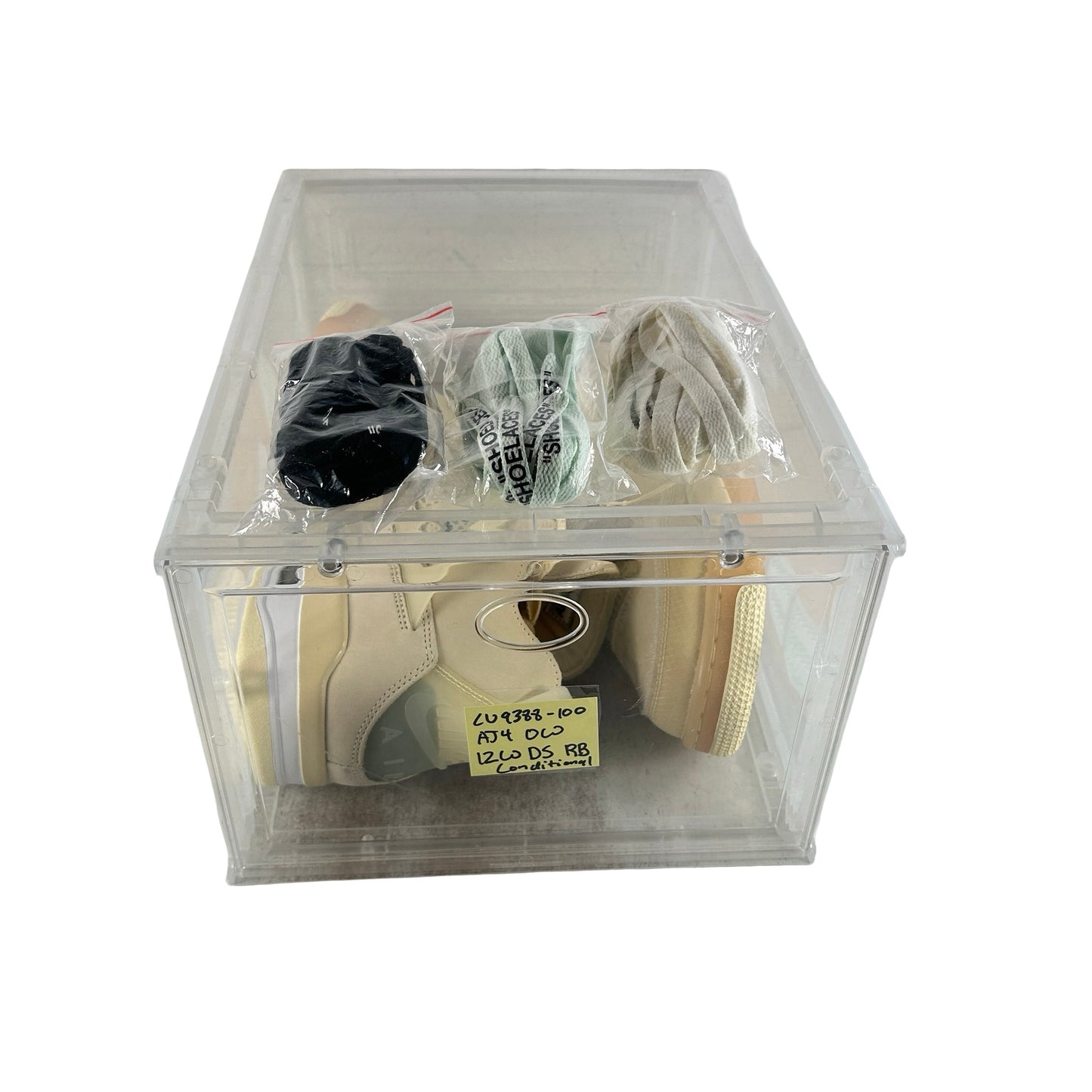 CV9388 100 Jordan 4 Off-White Sail [CONDITIONAL] - 12 W (Replace Box) (Crease on right shoe) (Light marks)