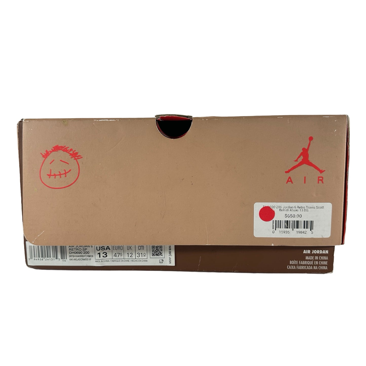 DH0690 200 Jordan 6 Retro Travis Scott British Khaki [USED] - 13 M (Used6)